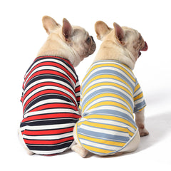 Knuffelen dog shirts striped red yellow back view suitable for everyday adventures.