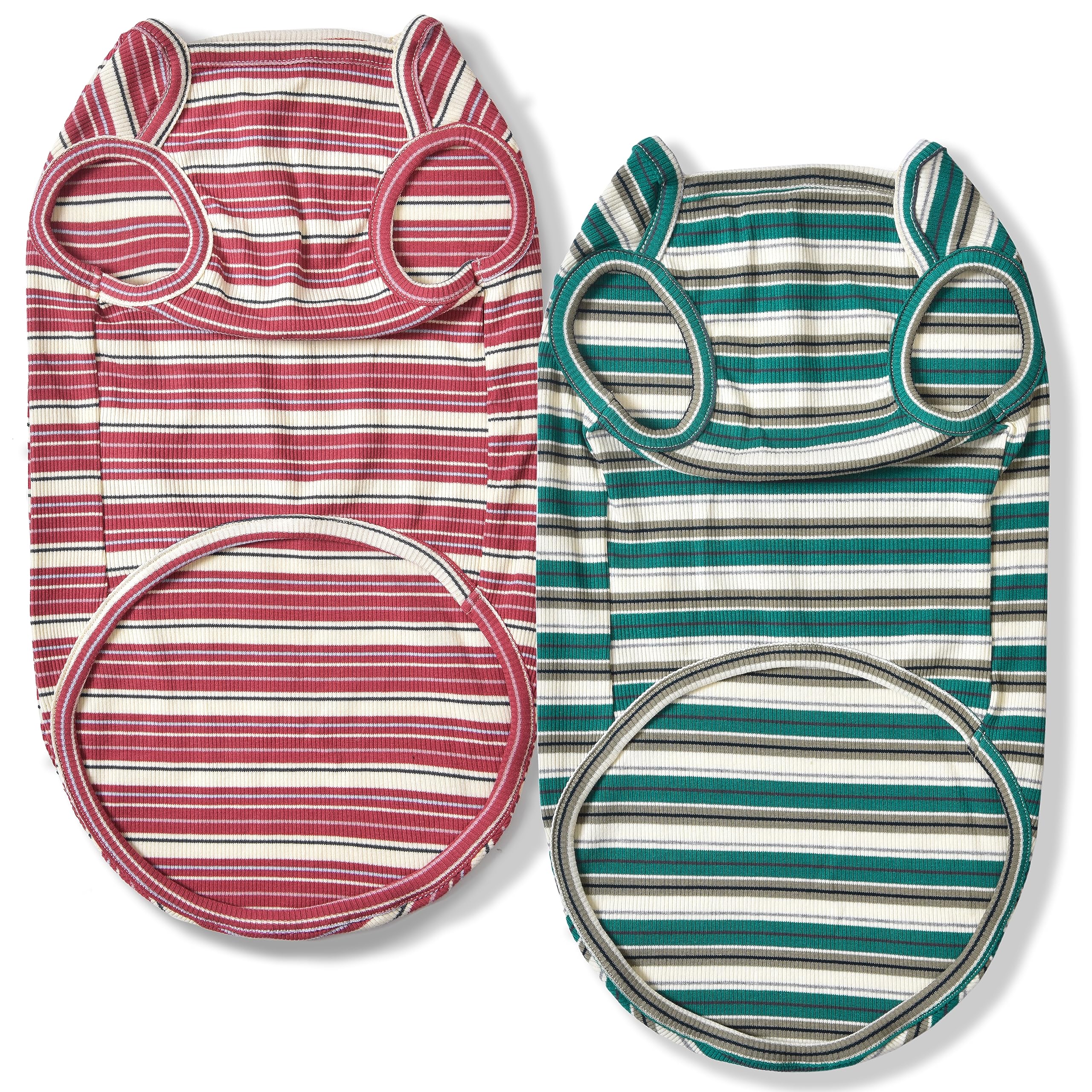 Knuffelen pine green and plum red dog shirts display vibrant color options.