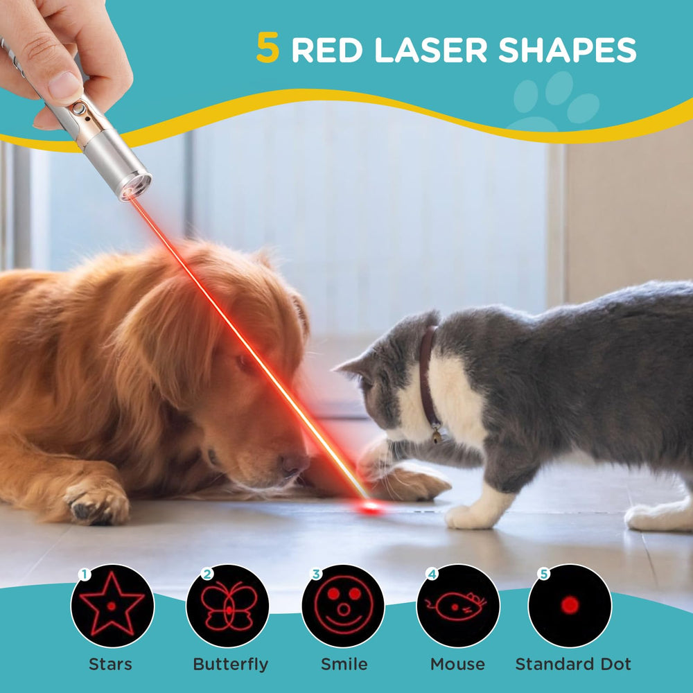 Koackl Cat Toy Pointer showing red, purple, and white colors