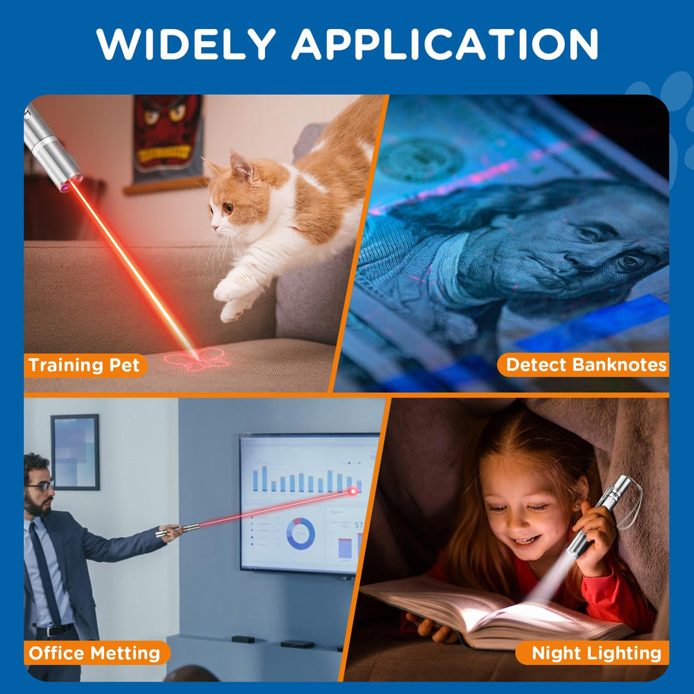 Koackl cat toy pointer emergency white light mode for visibility in dim rooms