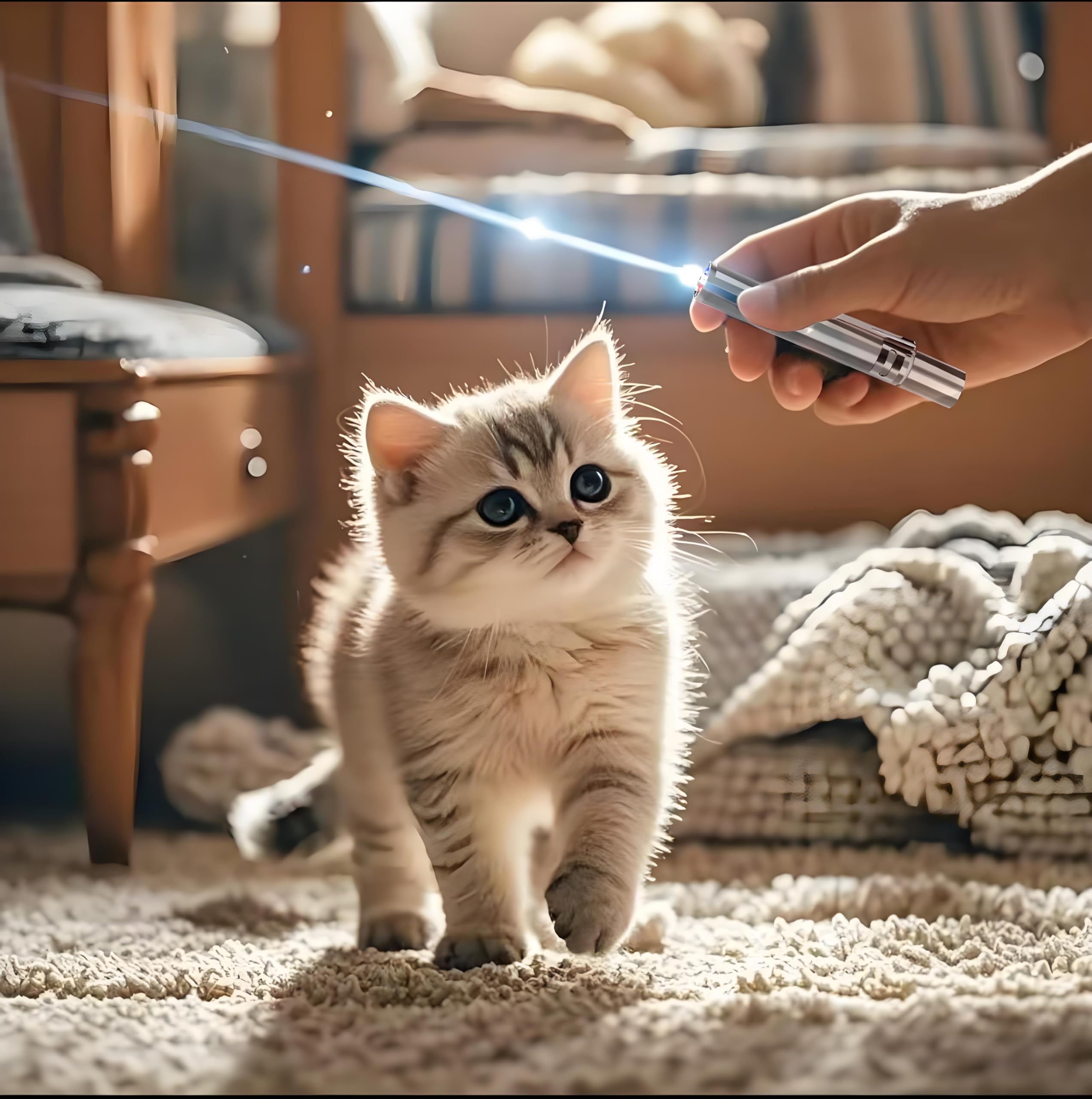 Koackl cat toy pointer USB rechargeable design for mess-free charging