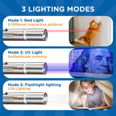 Koackl cat toy pointer displays mice and butterfly patterns to fuel curiosity