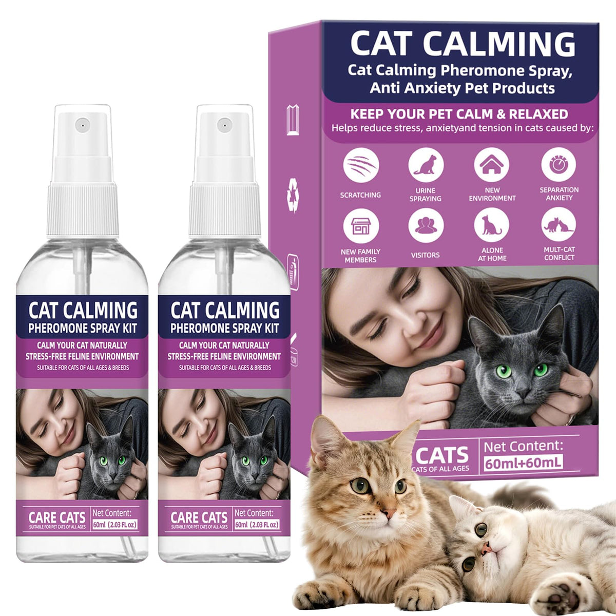 Spray de feromonas KODASNY para gatos: ayuda a calmar la ansiedad.