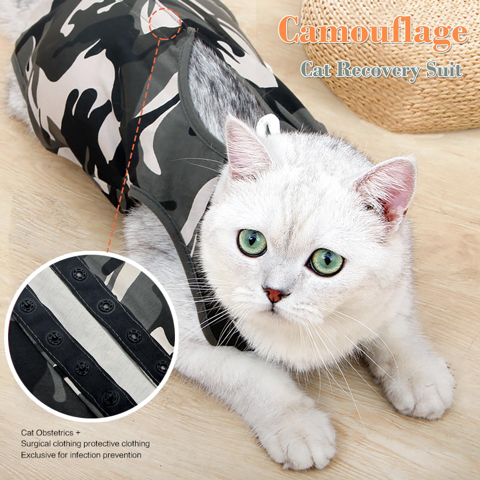 Kodervo cat recovery suit machine washable for easy care and reuse.