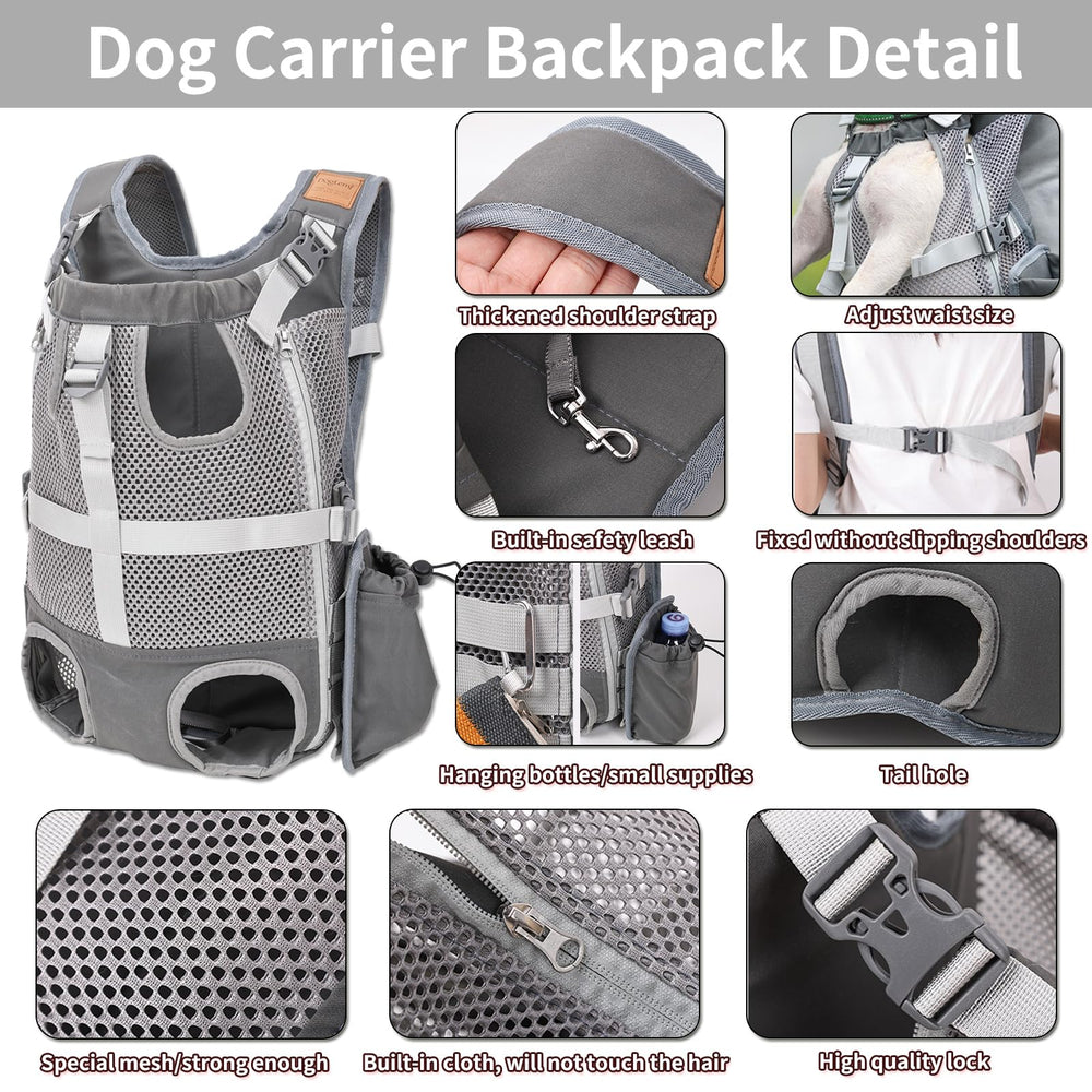Kodervo front-facing legs-out design lets your dog observe surroundings during walks and hikes.