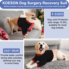 KOESON dog recovery sleeve easy-on-off design for quick dressing after surgery.