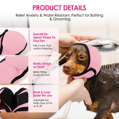 KOESON ear wrap on pink hoodie dog wearing for water resistance