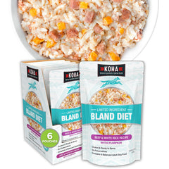 KOHA Bland Diet dog bowl served promotes easy feeding for sensitive stomachs.