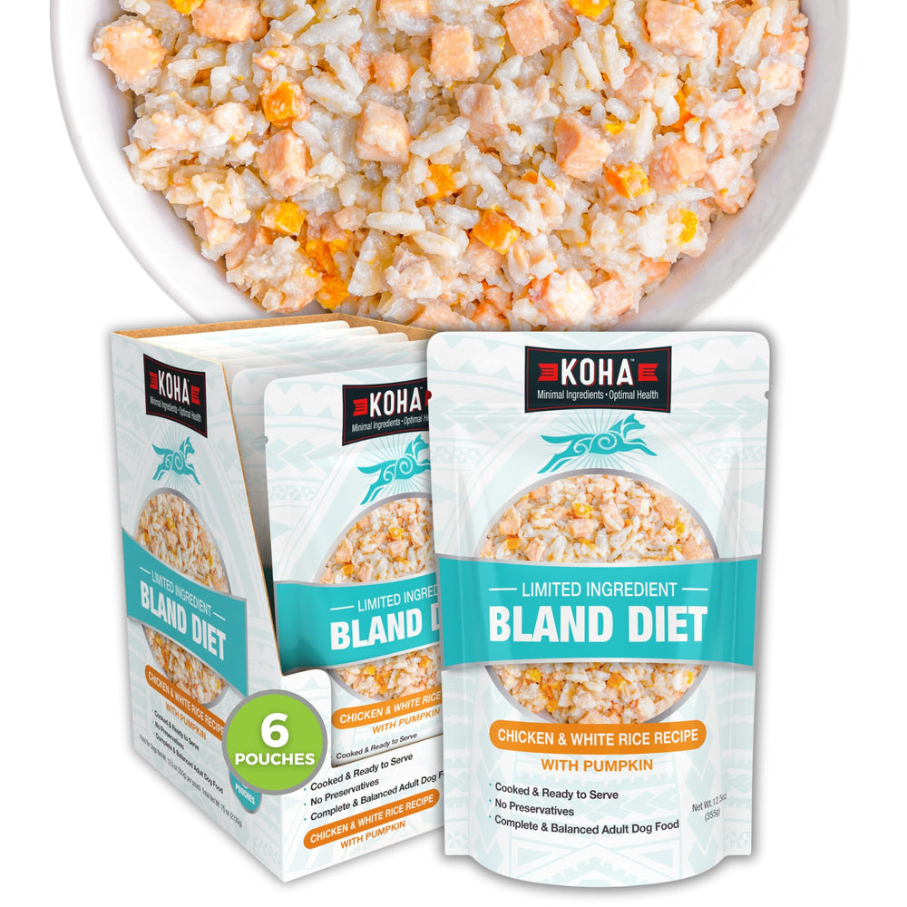 KOHA Bland Diet dog wet food can with chicken and rice ready to serve for sensitive stomachs.