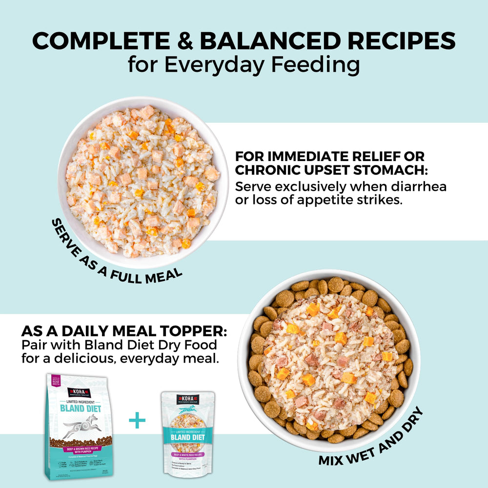 KOHA Bland Diet ready-to-serve texture for quick meals.
