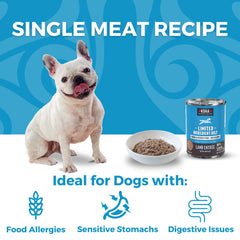 KOHA lamb entrée close-up shows simple ingredients and single-protein focus.
