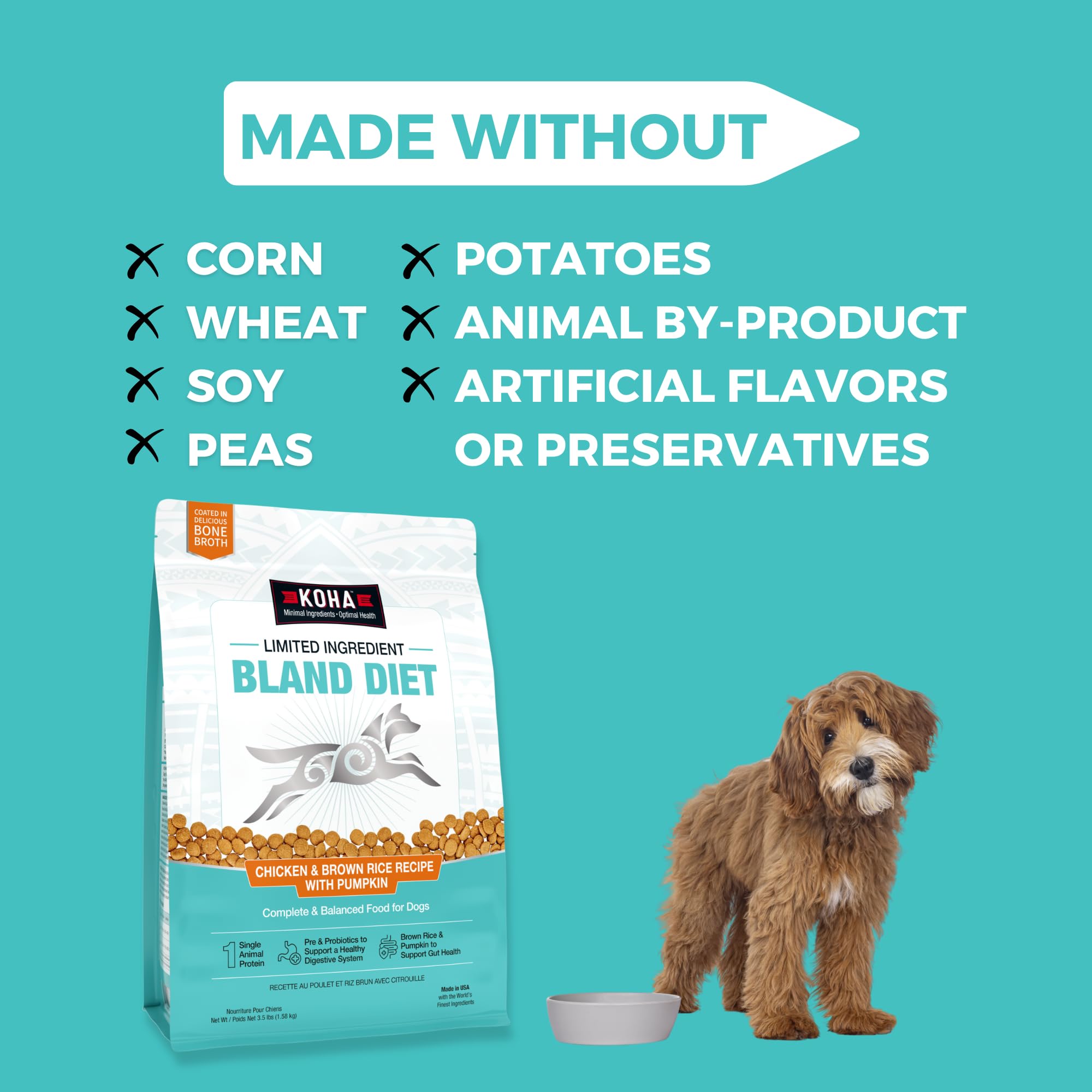 KOHA bone-broth coating close-up highlights tasty appeal and digestion-friendly nourishment.