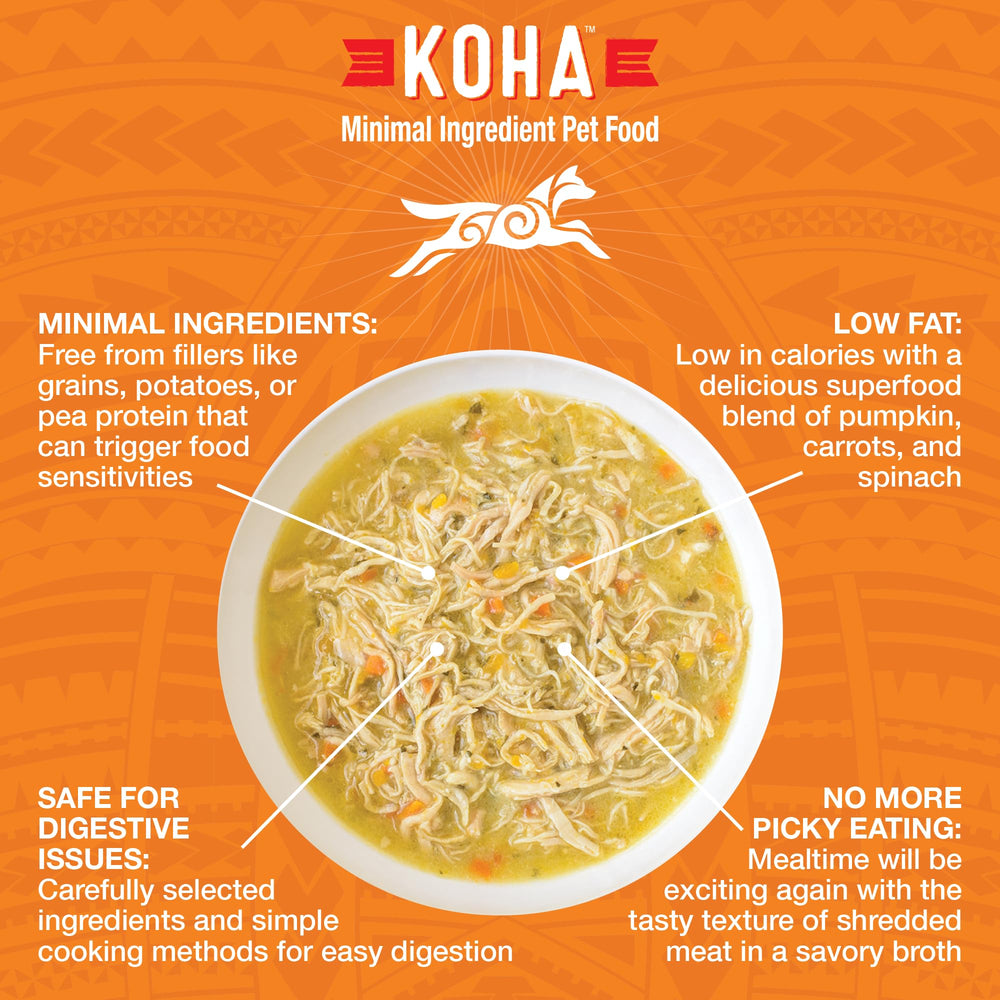 KOHA Pure Shreds served image demonstrates savory broth appealing to picky eaters