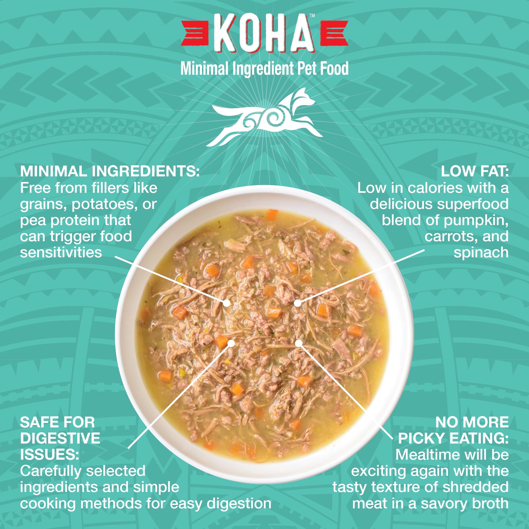 KOHA Pure Shreds Duck Entrée broth pour highlights moisture-rich texture for palatable meals