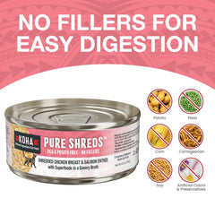 KOHA Pure Shreds with pumpkin, carrots, spinach provides a nutritious superfood blend.