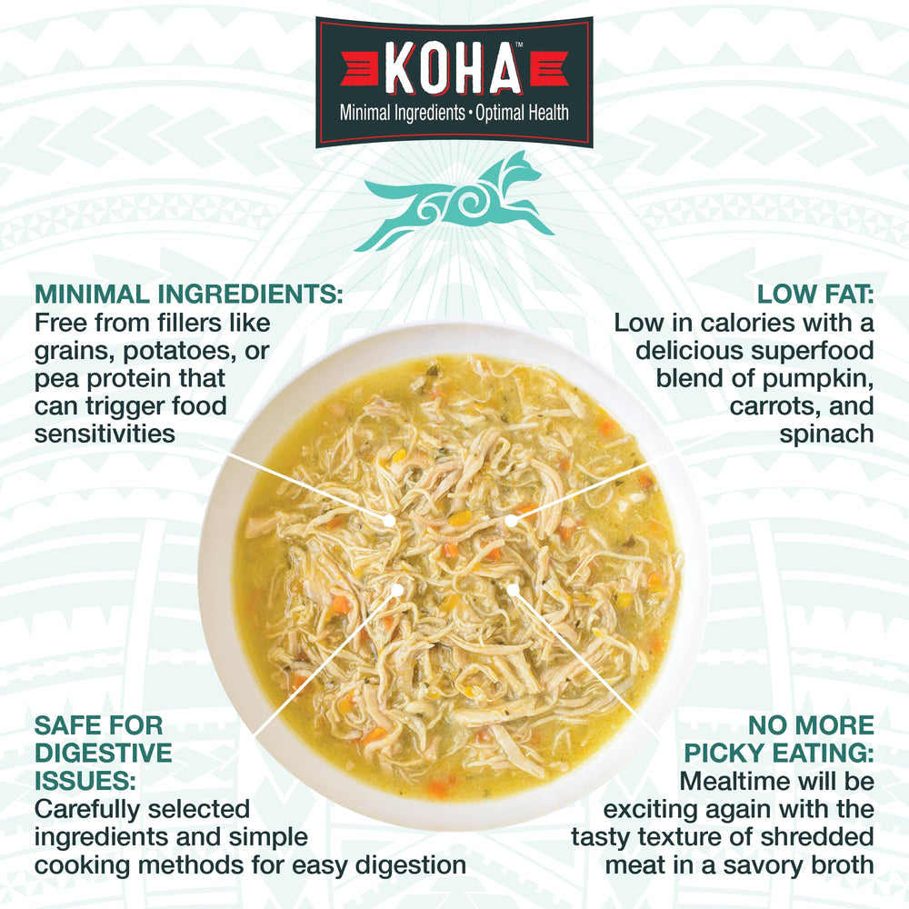 KOHA Pure Shreds variety pack duck cans showcase flavorful natural ingredients for digestion.