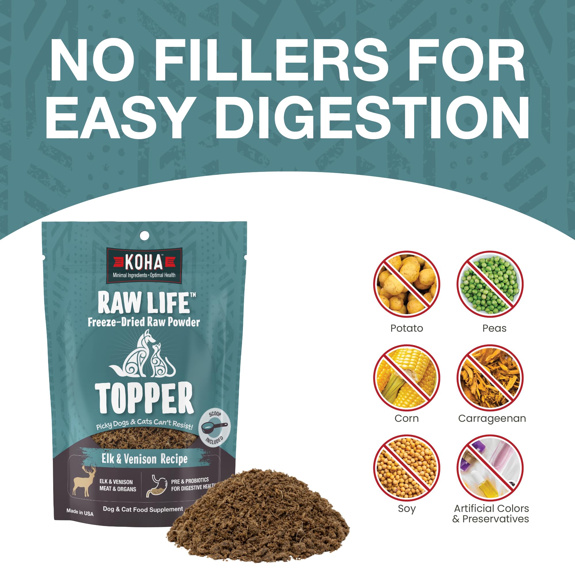KOHA Raw Life probiotic label highlights digestive-friendly benefits