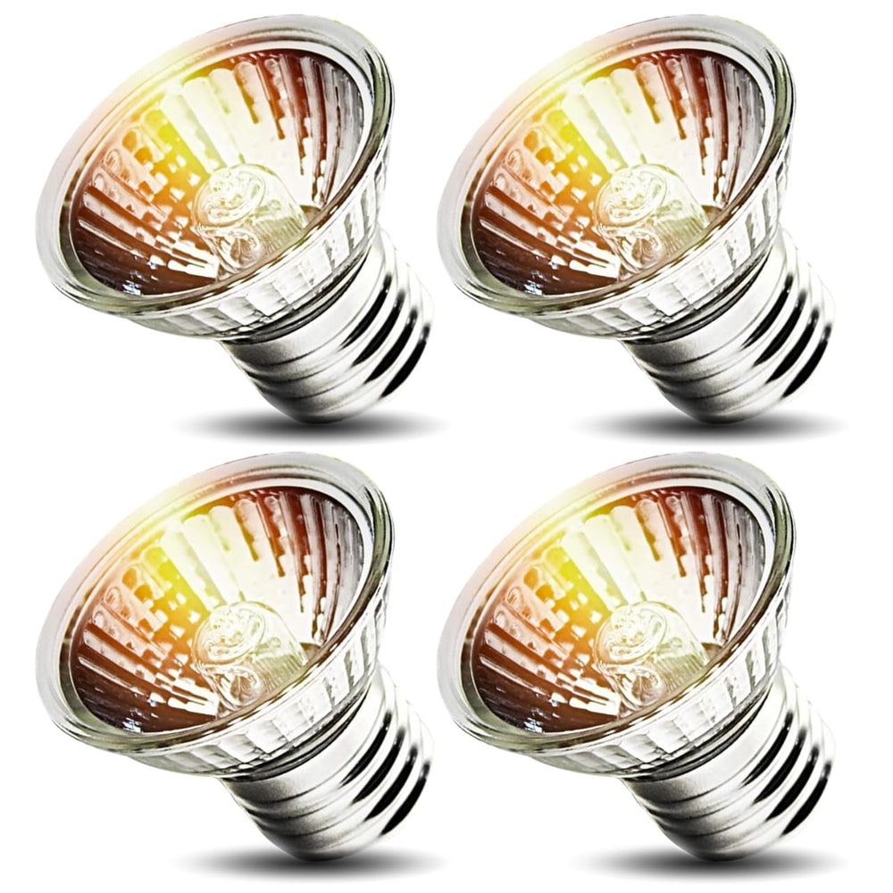KOHEOPT 50W UVA bulbs 4-pack ideal for reptile enclosures providing natural-looking light.