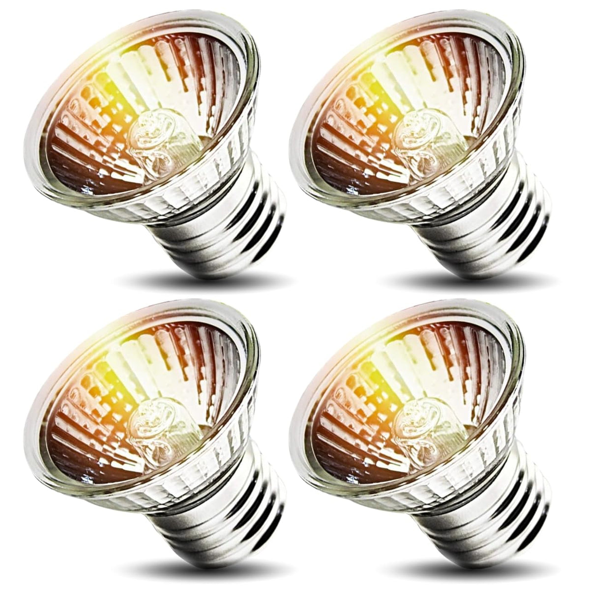 KOHEOPT 50W UVA bulbs 4-pack ideal for reptile enclosures providing natural-looking light.