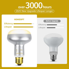 KOHEOPT reptile heat lamp 100W energy-efficient design demonstrates lower energy use and longer life.