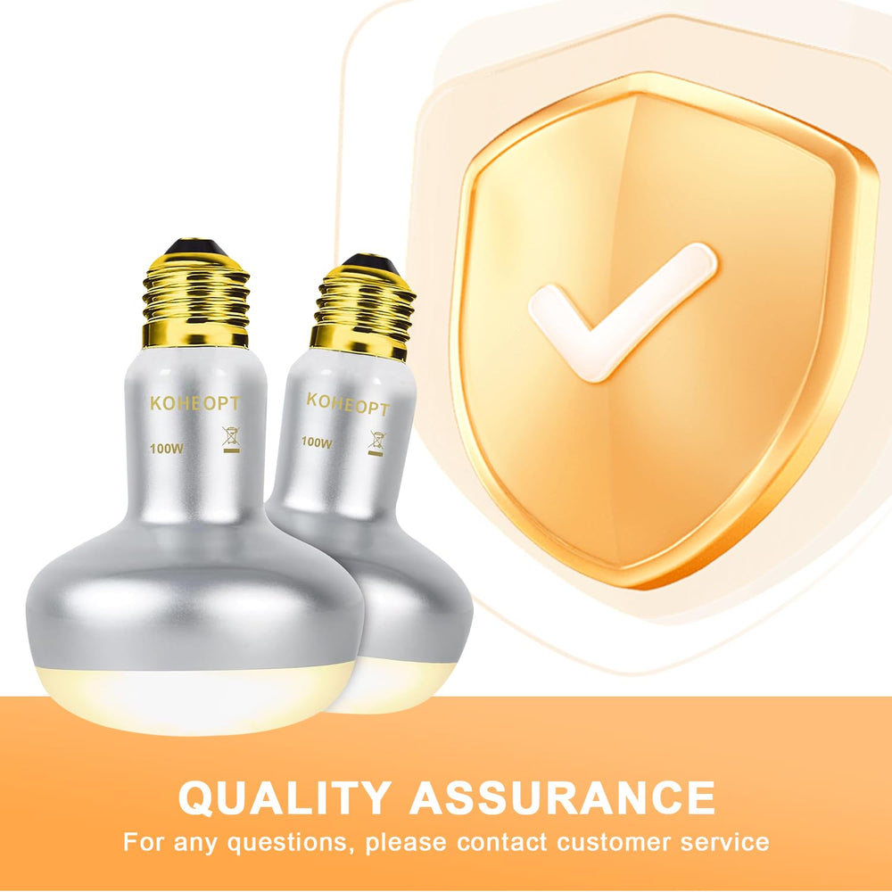 KOHEOPT reptile heat lamp 100W safety-inspection-label confirms thorough testing and reliable performance.