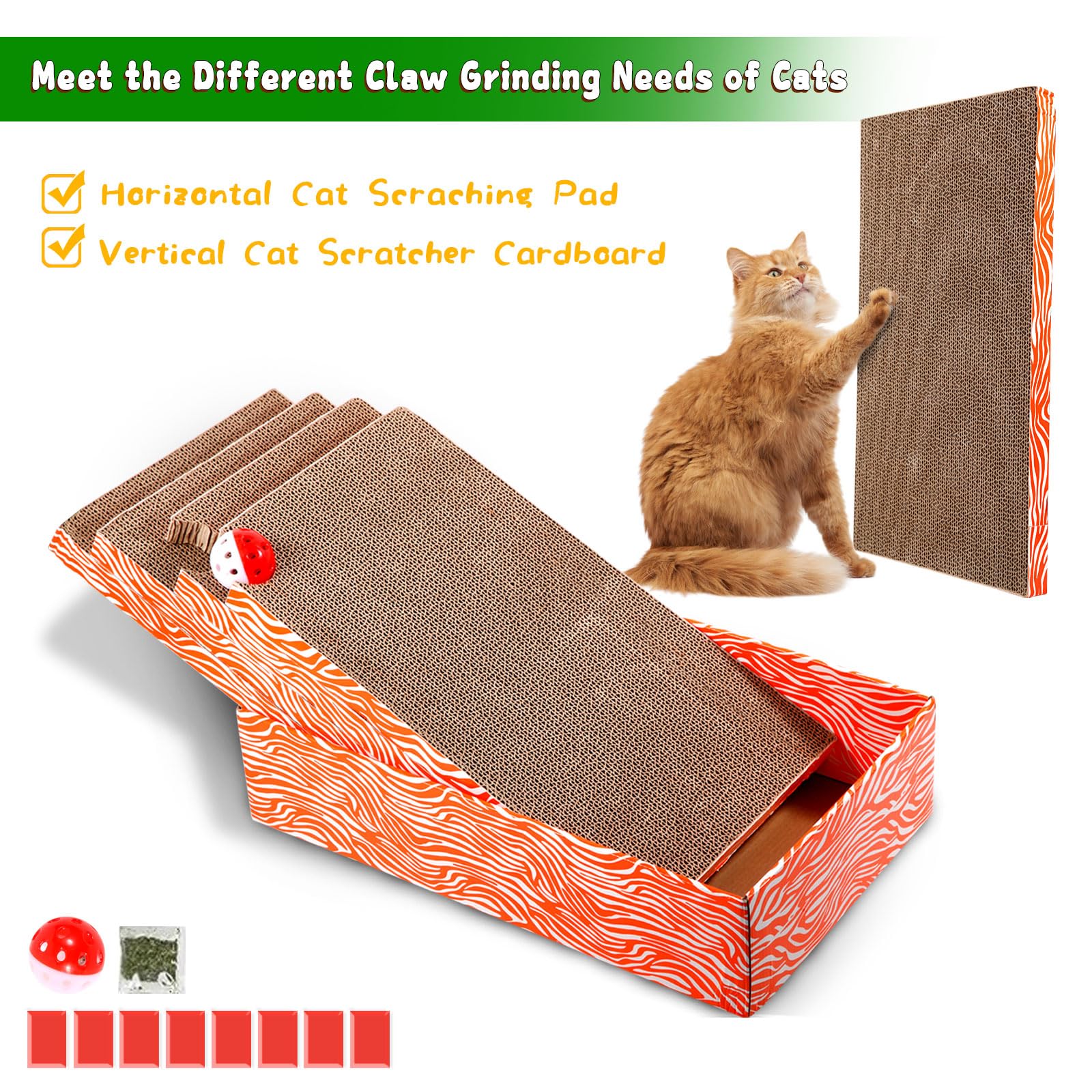 Koimsec cat scratcher box inside view with replaceable boards