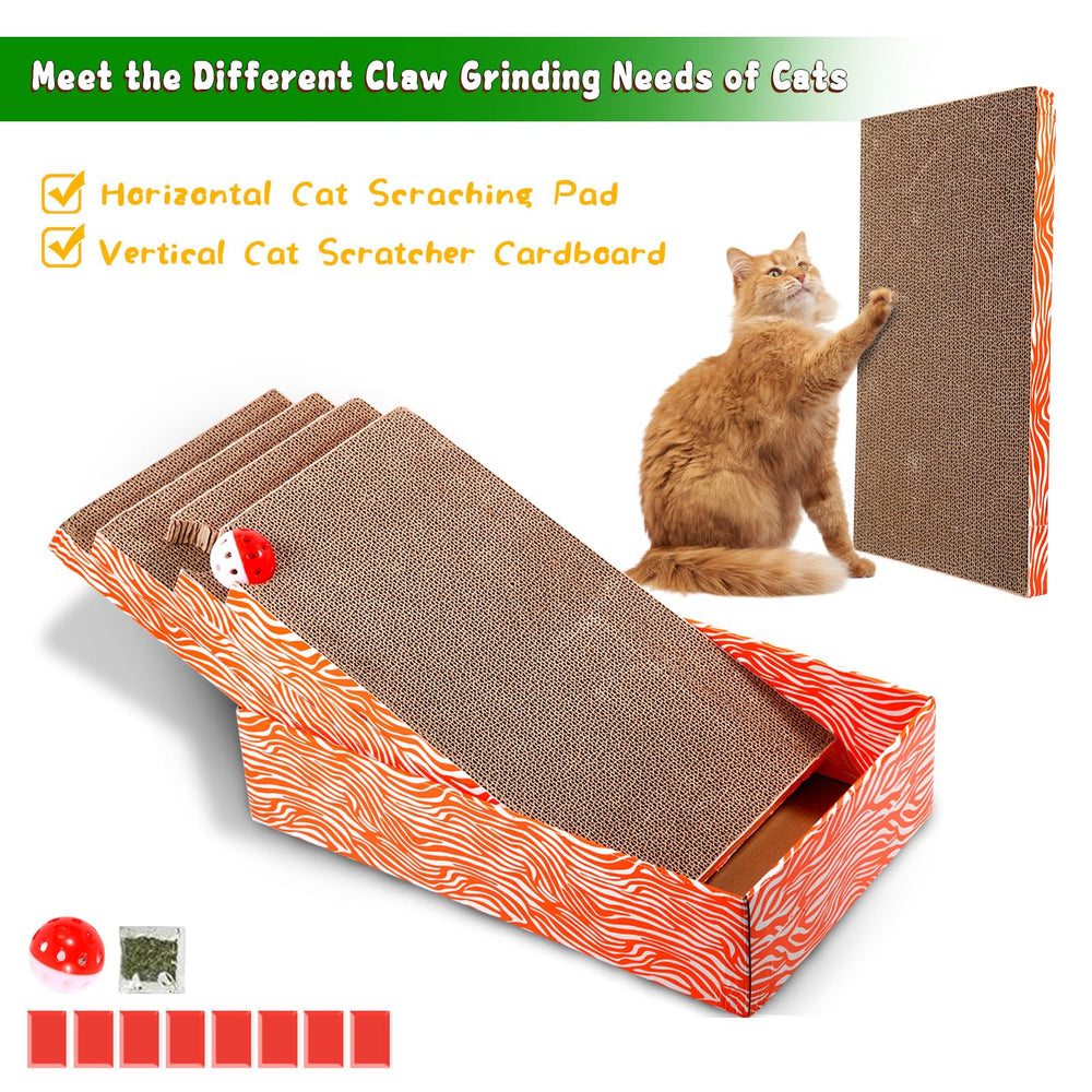 Koimsec cat scratcher box inside view with replaceable boards