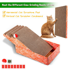 Koimsec cat scratcher box inside view with replaceable boards