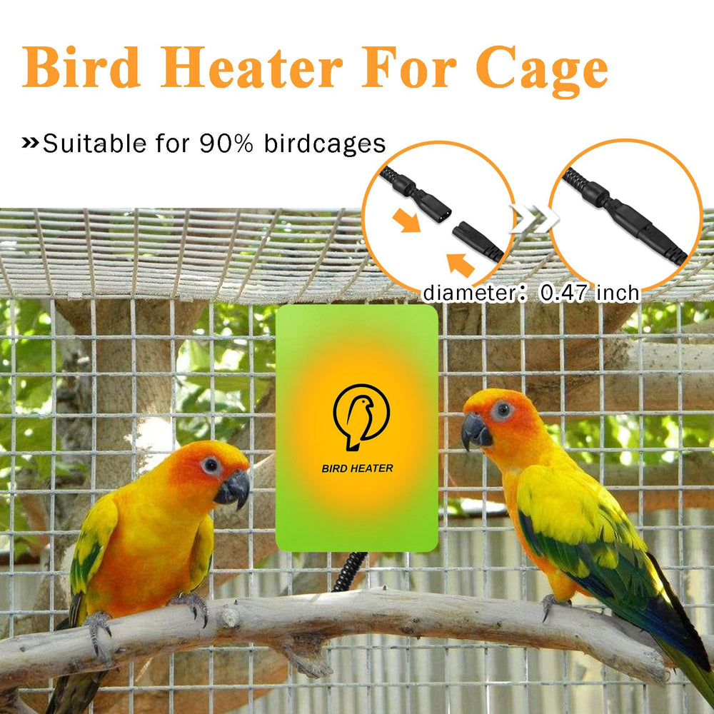 Kokopro Snuggle-Up Bird Warmer in cage provides a cozy, calm environment.
