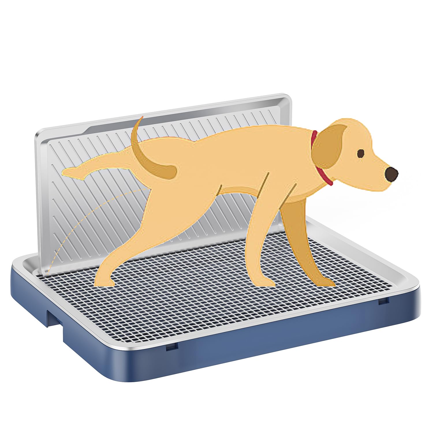 KOLA PANDA potty tray front view with roomy space for small dogs and cleaner potty breaks.