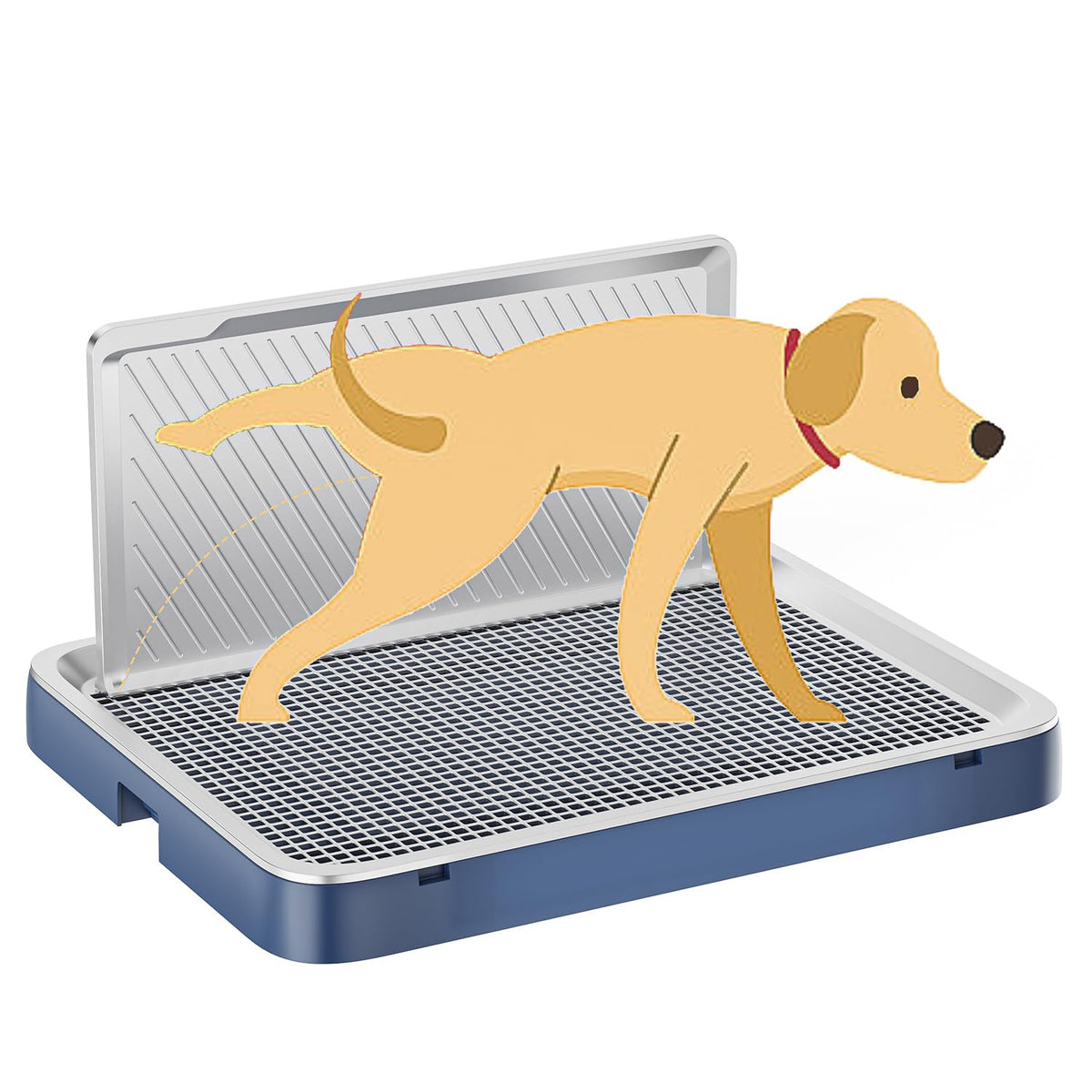 KOLA PANDA potty tray front view with roomy space for small dogs and cleaner potty breaks.
