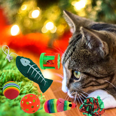 Kole Christmas Cat Stocking rainbow mouse—engages curiosity with colorful action
