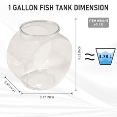 Koller Products 1-Gallon Fish Bowl betta display suitable for compact, attractive habitats.