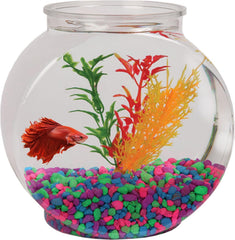 Koller Products 1-Gallon Fish Bowl durable plastic for long-lasting shatter resistance.