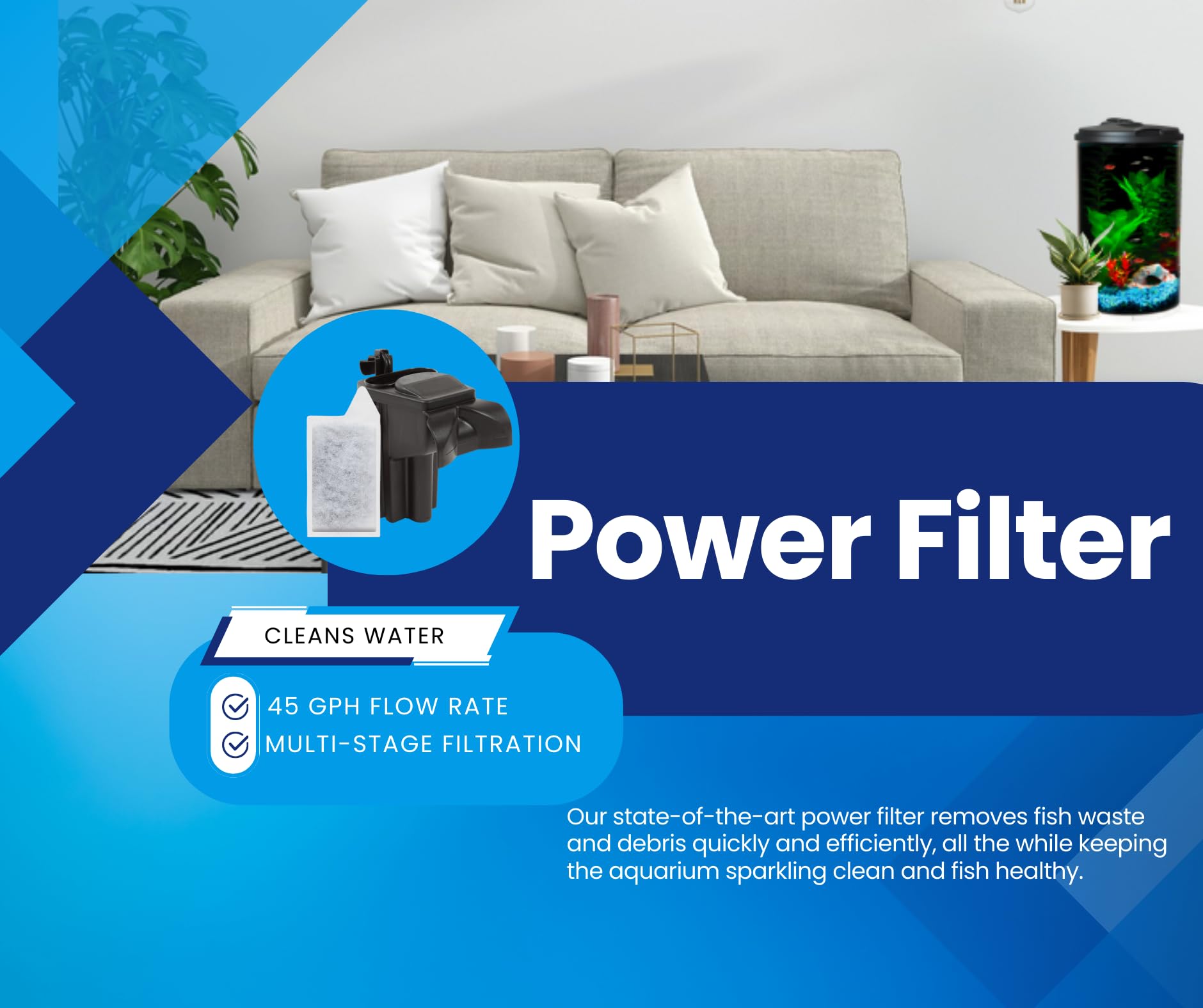 Koller AquaView 360 built-in light timer for daily viewing routines.