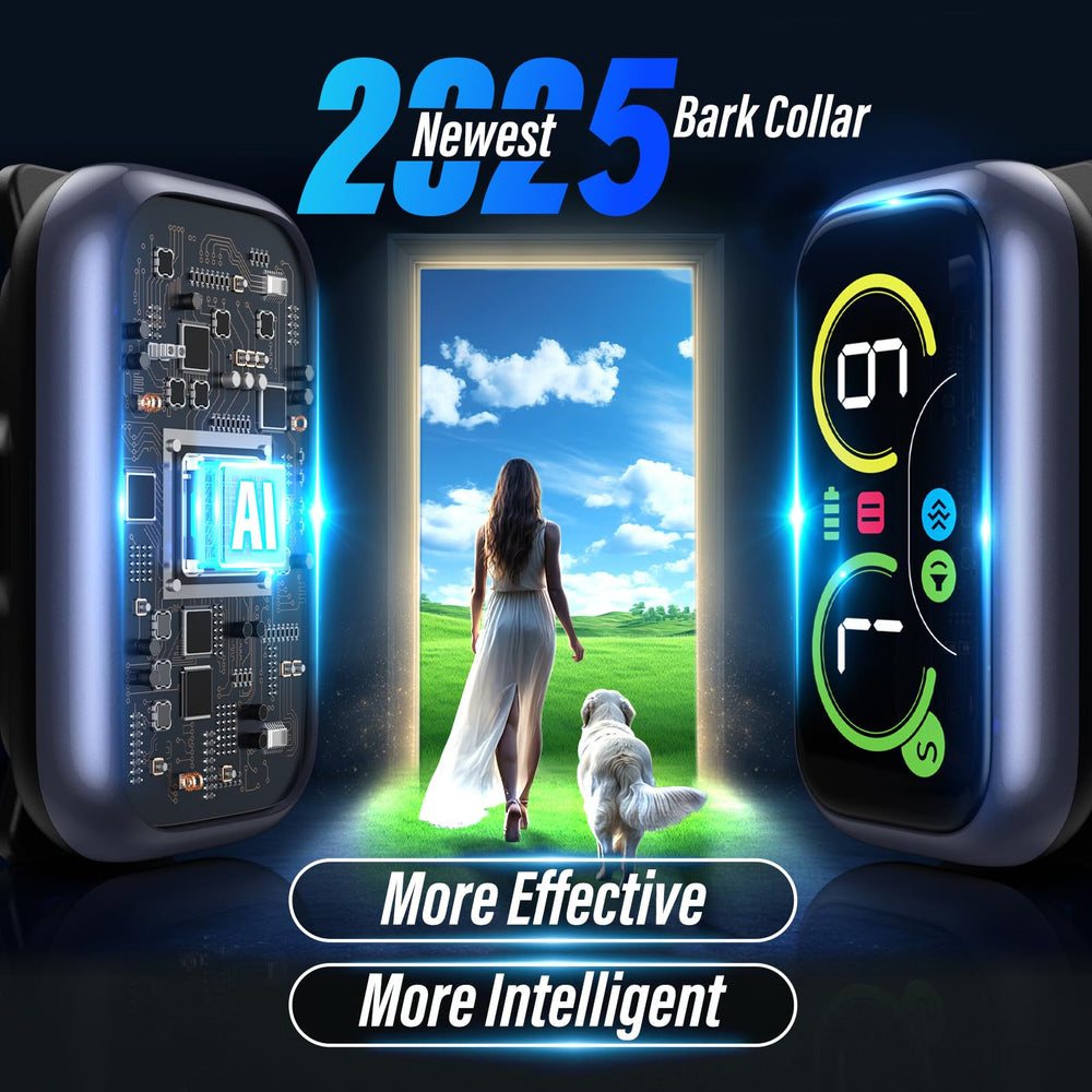 Kollgux dog bark collar dual-display shows sensitivity and static levels for precise training.
