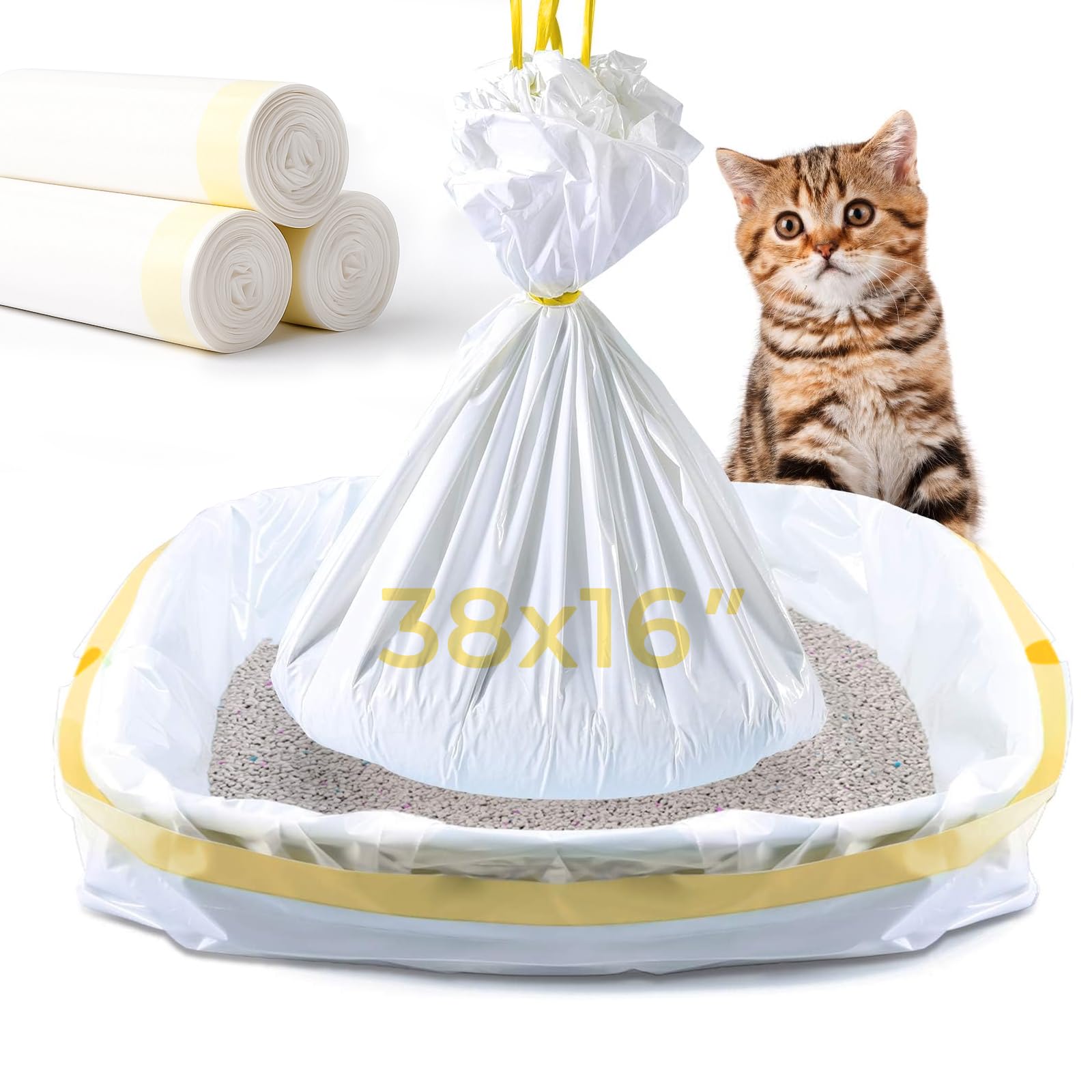 KONE cat litter box liners packaging shows jumbo bags ready for large boxes.