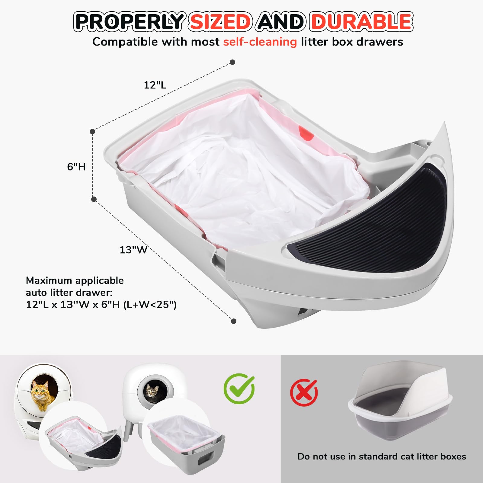 KONE drawstring litter bag with closure minimizes odor during disposal