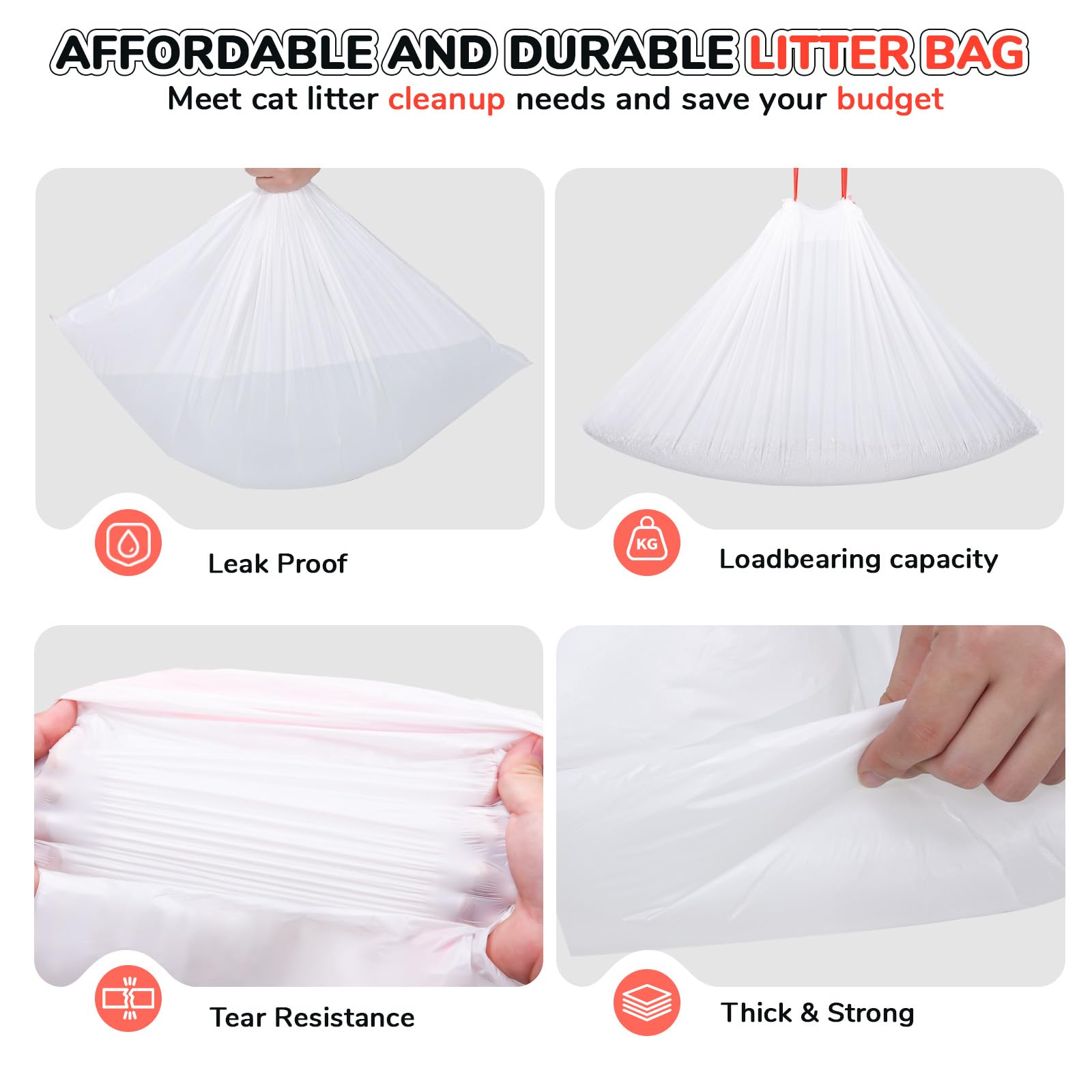 KONE large-capacity liner at 25x16 inches handles busy litter boxes