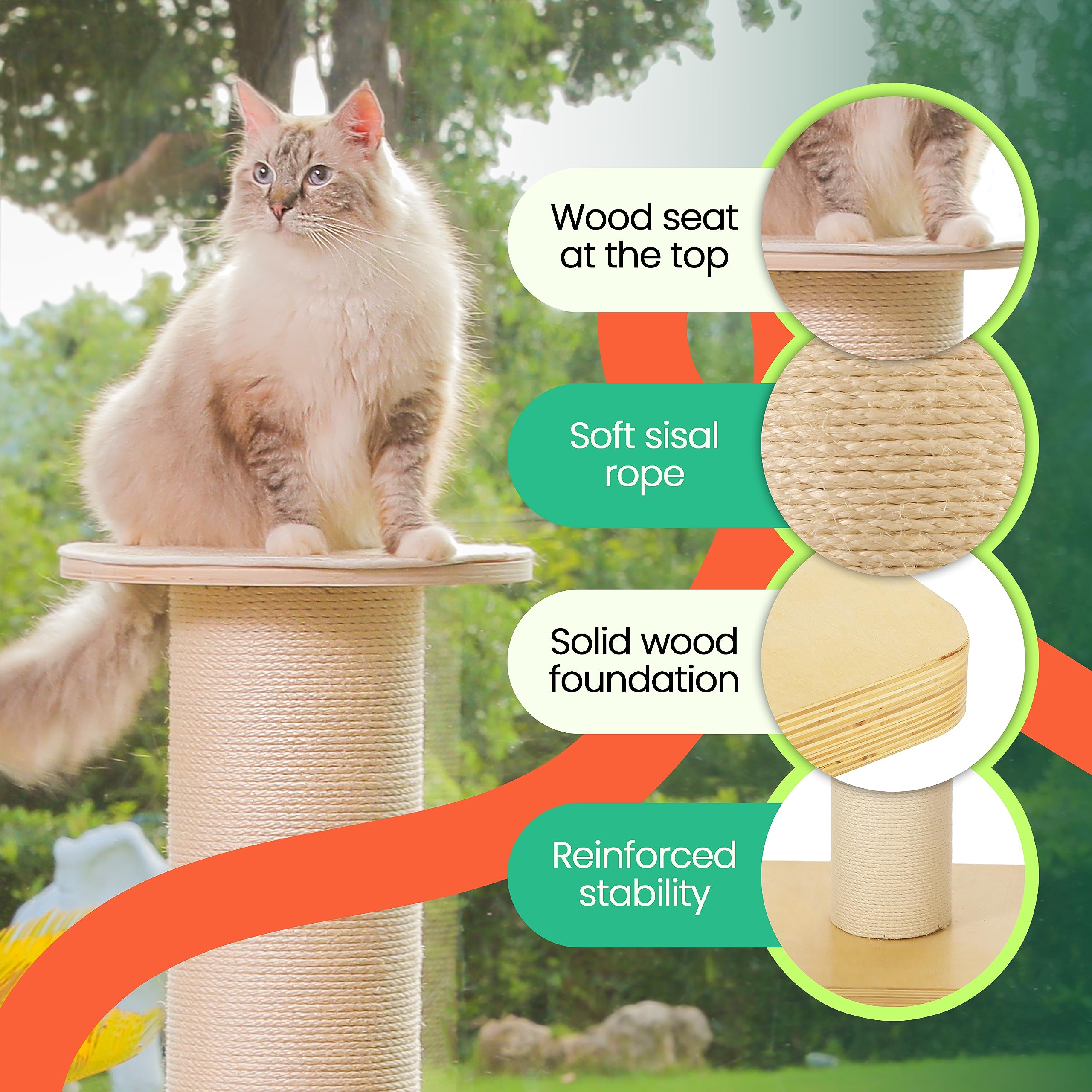KONELCARE big-cat climbing post action demonstrates versatile play and exercise scenarios.