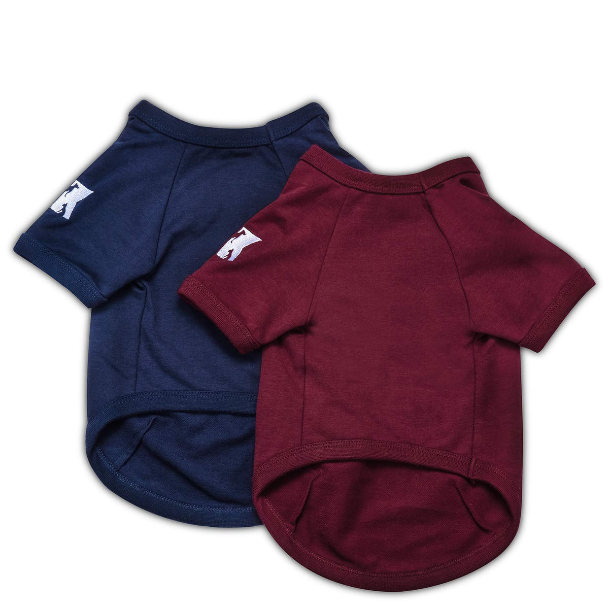 Koneseve dog shirt blue chest view shows stretchable fabric for comfortable wear.