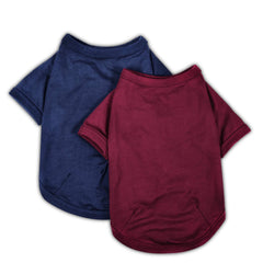 Koneseve dog shirt red back view highlights breathable cotton for daily use.