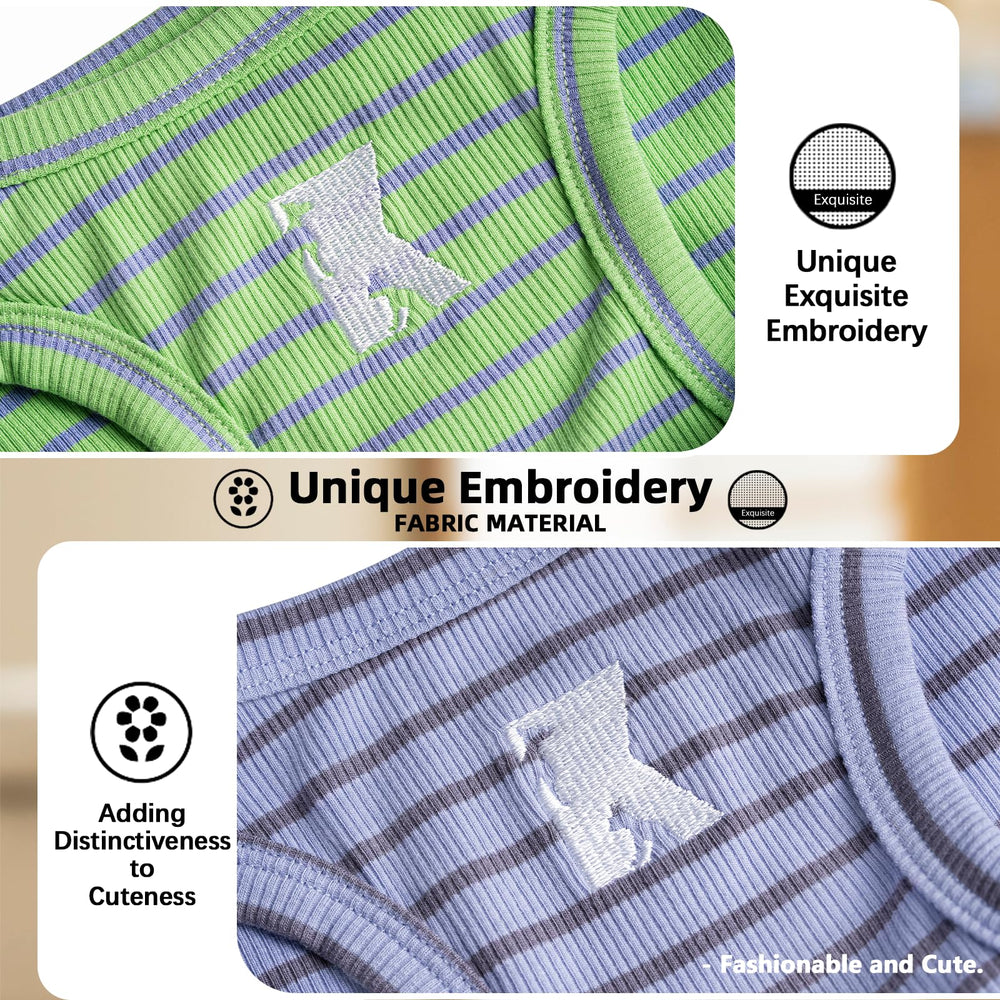 Koneseve dog shirts 2pack reinforced seams resist wear during playful adventures.