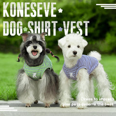 Koneseve dog shirts 2pack stretchy fabric enables easy pullover and active movement.