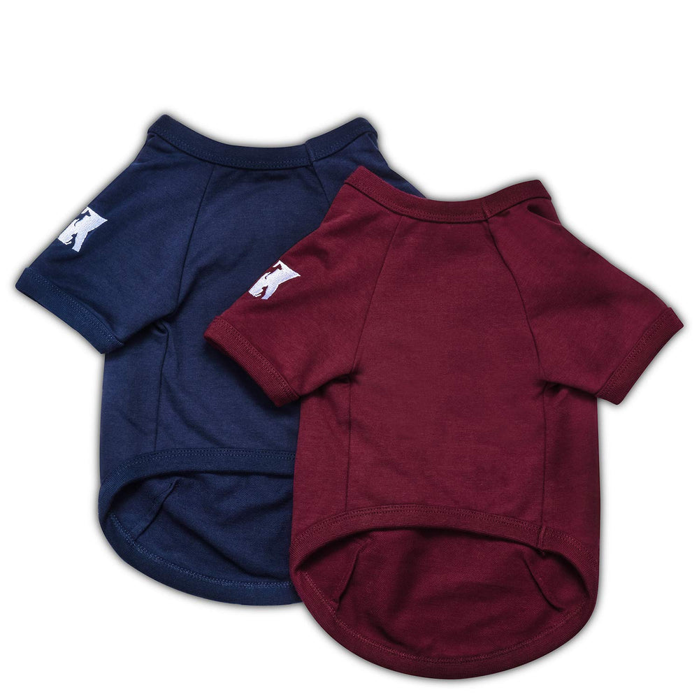 Koneseve dog shirts blue front view offering comfortable everyday wear and easy movement.