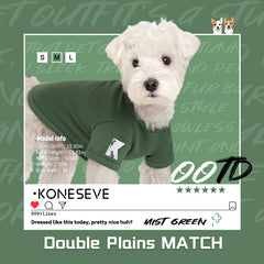 Koneseve dog shirts mist-green two-pack front view highlighting breathable cotton for year-round comfort