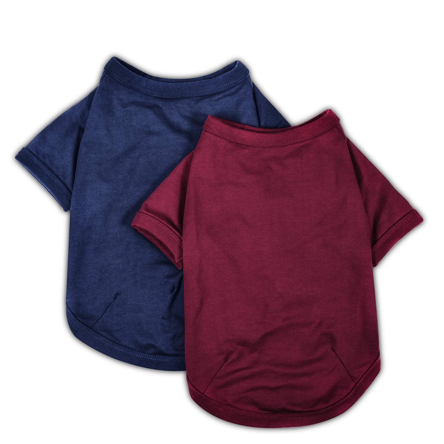 Koneseve dog shirts red back view highlights breathable cotton and snug fit.