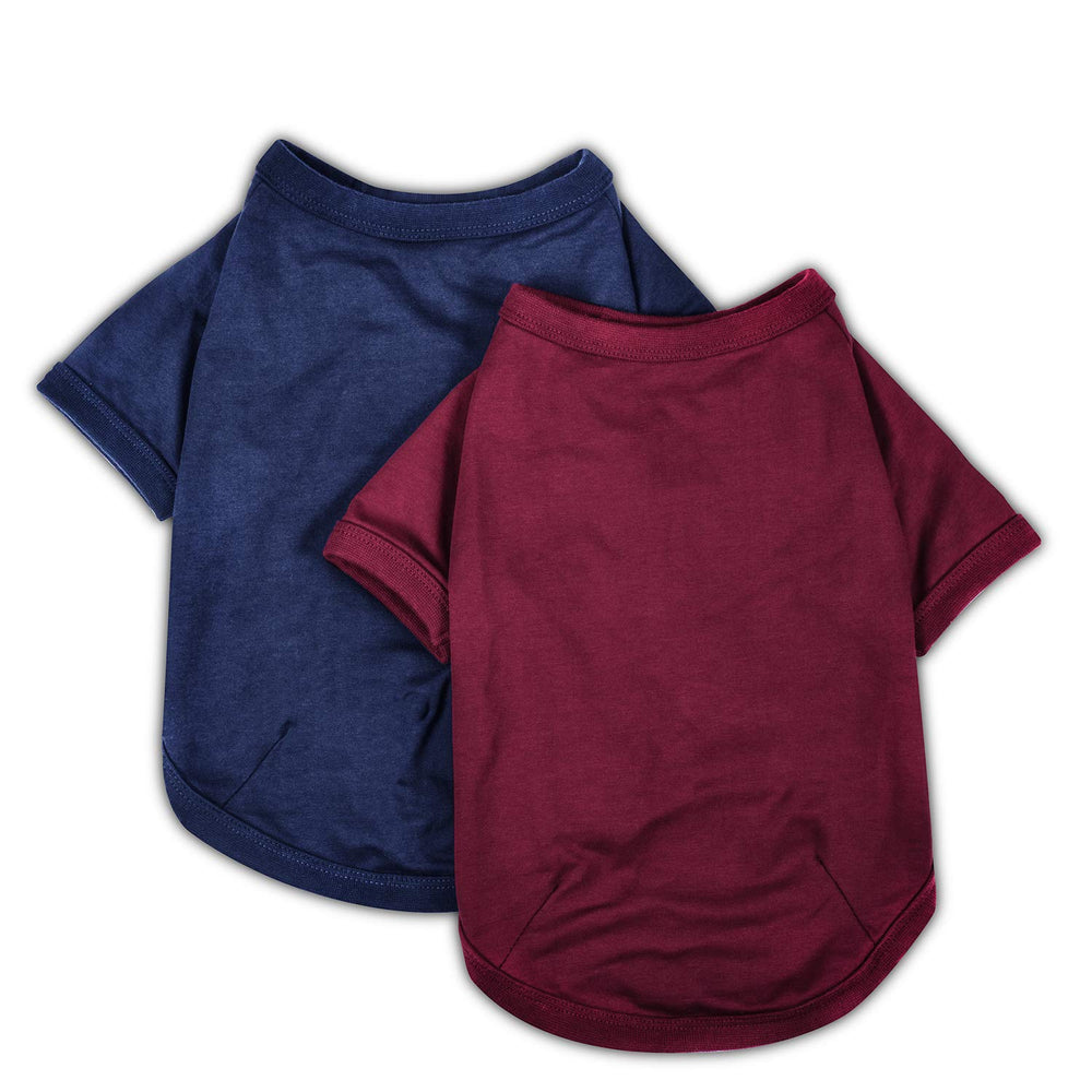 Koneseve dog shirts red back view highlights breathable cotton and snug fit.