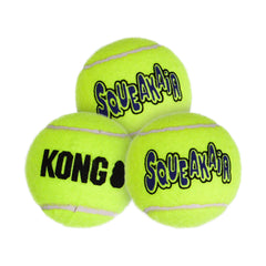KONG Air Dog SqueakAir ball close-up highlights durable fetch and squeaky play.