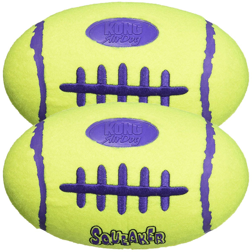 KONG Air Dog Squeaker Toy large 2-pack ball front view for active fetch